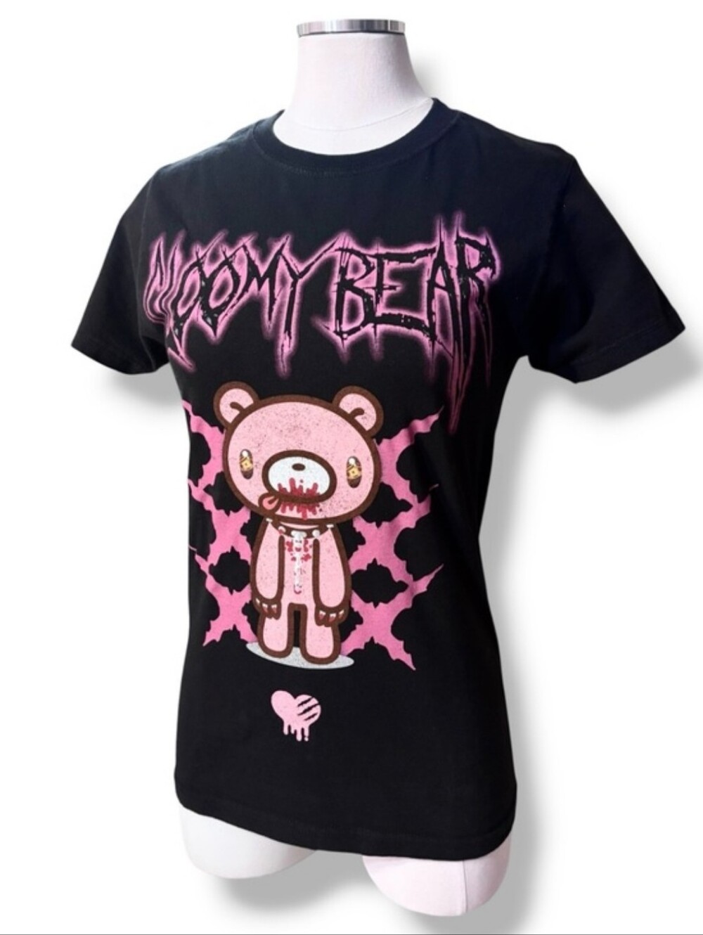 GLOOMY THE NAUGHTY BEAR Black Crew Neck Short Sleeve Graphic Tee Gloomy Bear XS